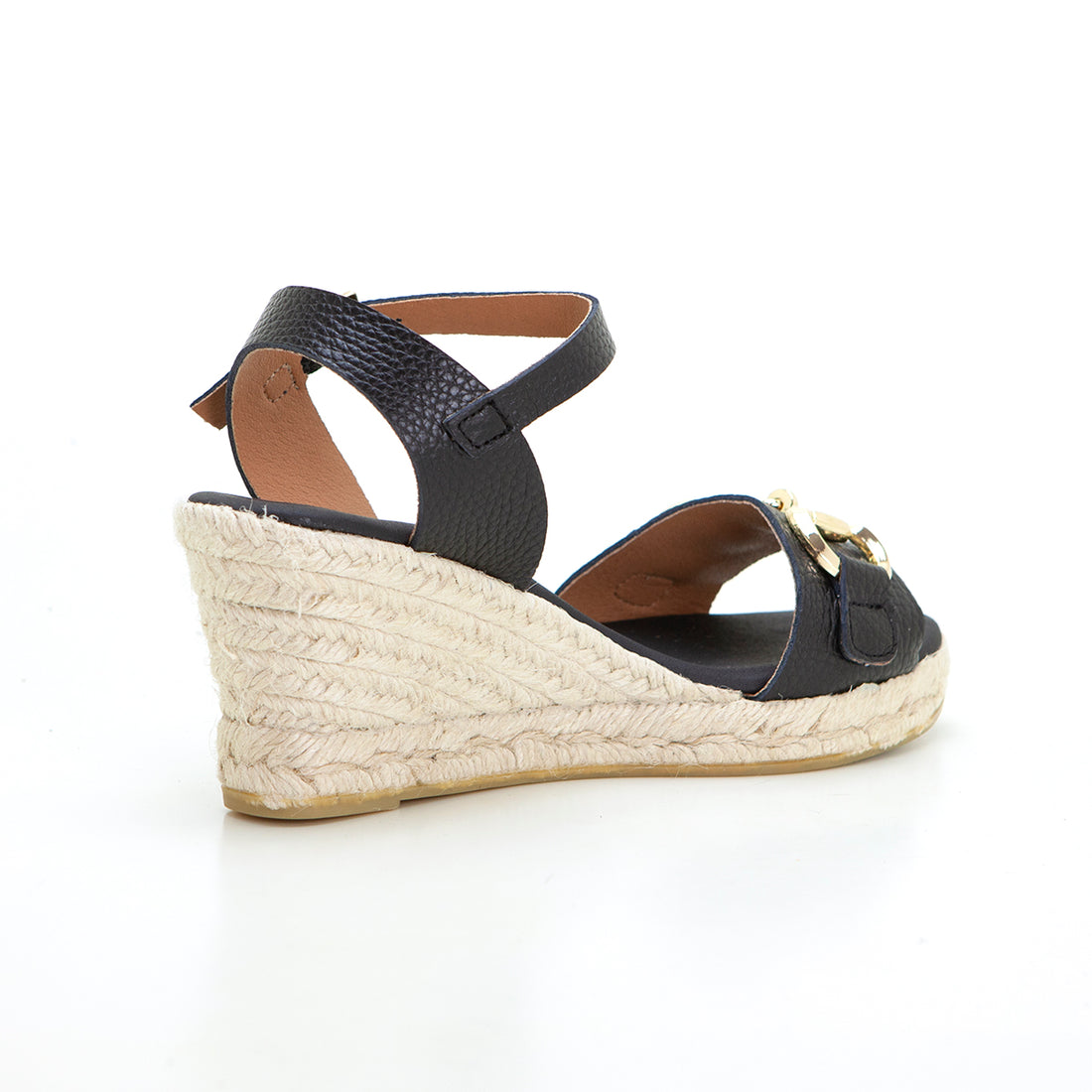 Oh my Sandals 5744 Sandalia de cuña esparto negro.