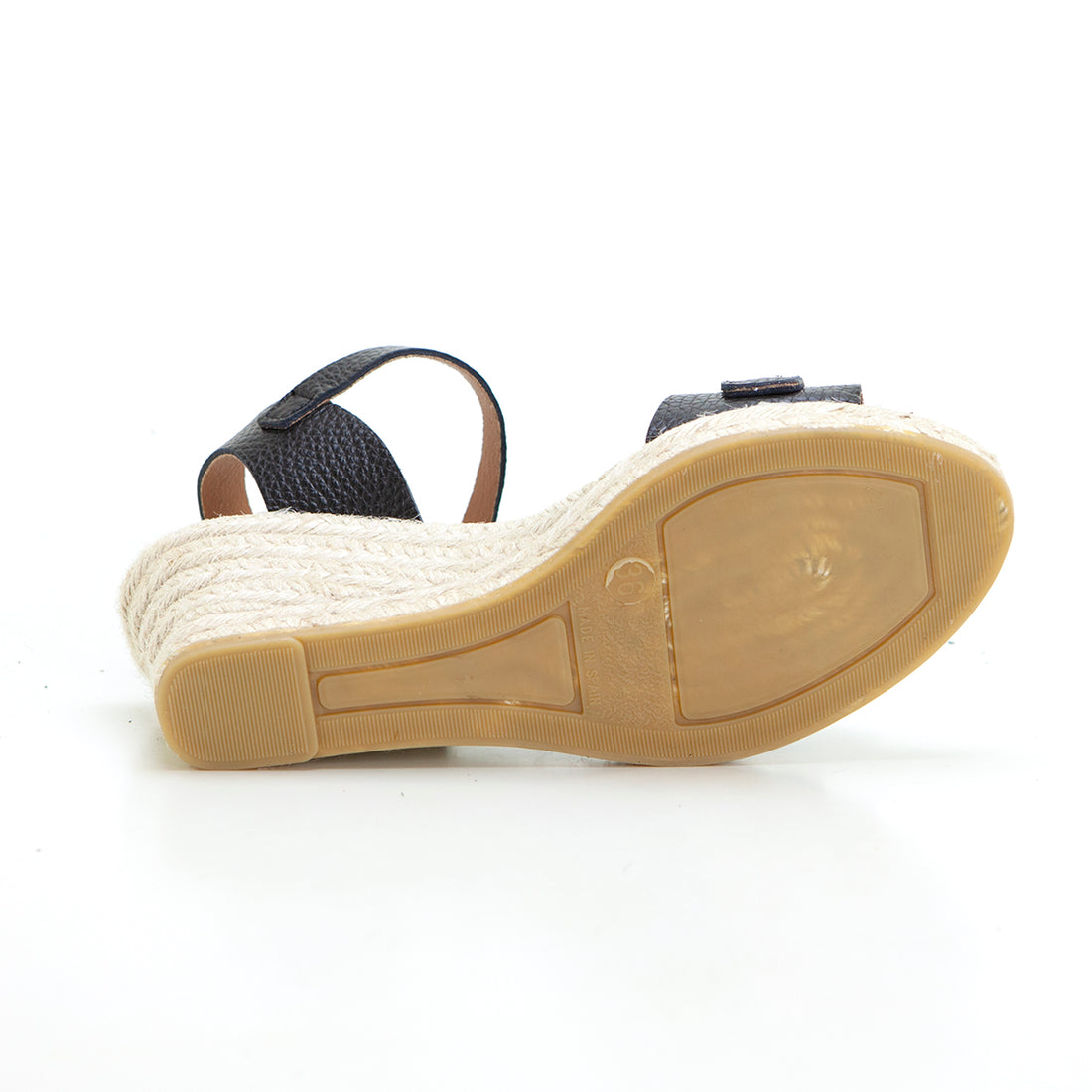 Oh my Sandals 5744 Sandalia de cuña esparto negro.