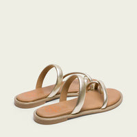 PORRONET 3107 SANDALIA ESCLAVA PLANA PIEL ORO.