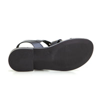 PORRONET 3125 SANDALIA PLANA DE PIEL CON TACHUELAS NEGRO