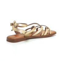 PORRONET 3121 SANDALIA PLANA ROMANA DE PIEL ORO