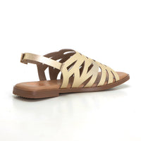 PORRONET 3120 SANDALIA PLANA DE PIEL TIRAS ORO