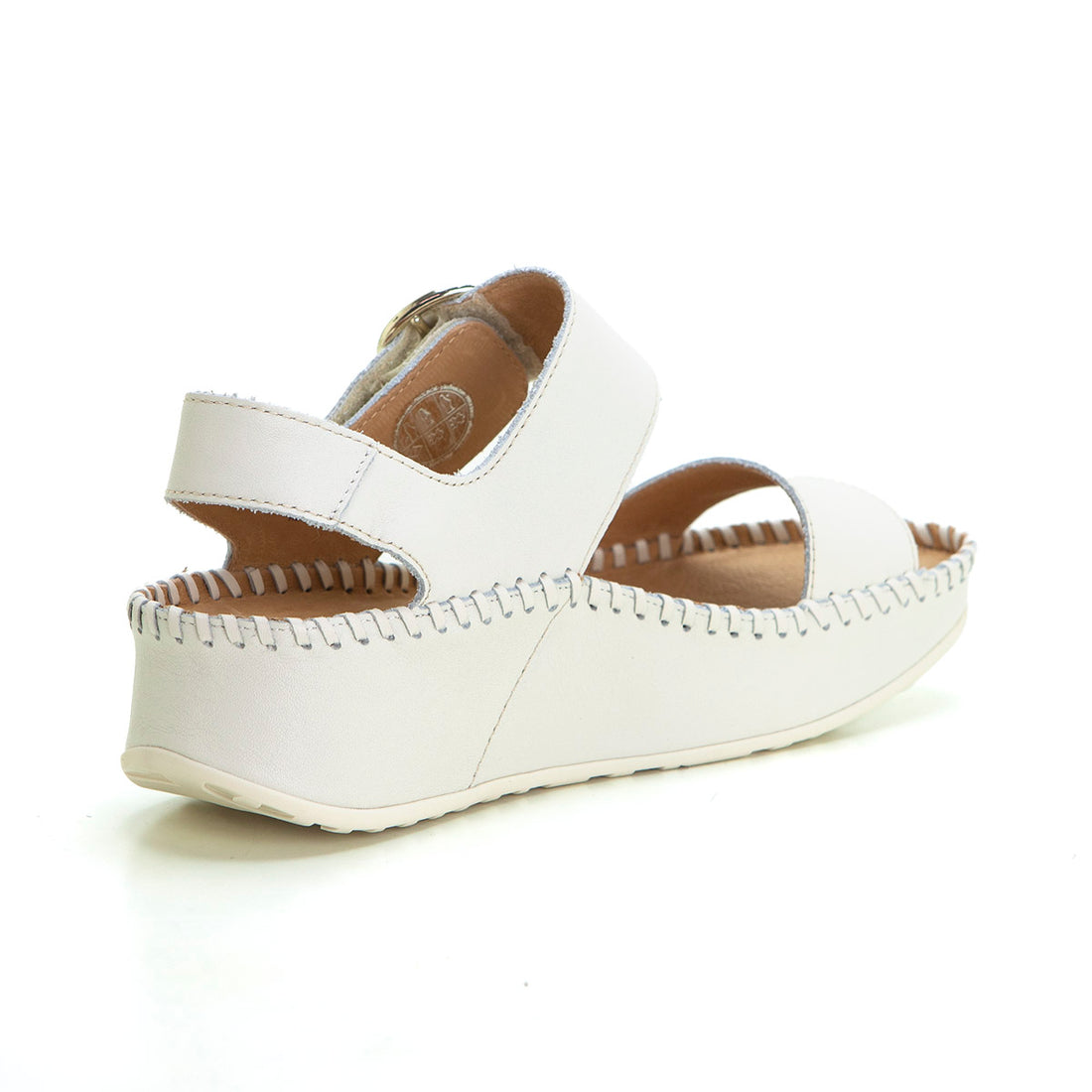 PIKOLINOS W1C-0709 Sandalia de cuña baja plataforma nata.