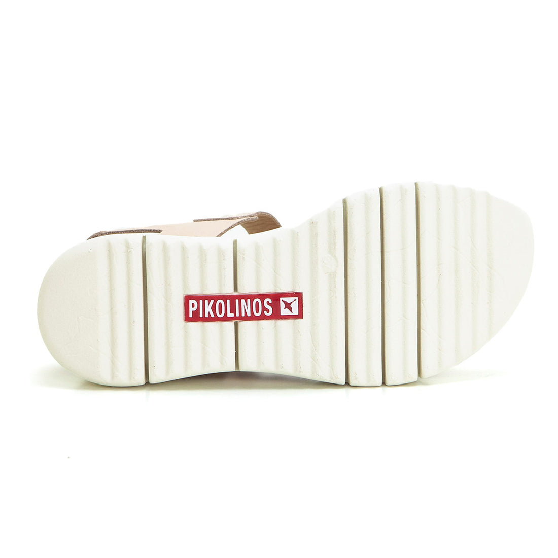 PIKOLINOS W4N-0968CL Sandalia cuña baja plataforma champagne.