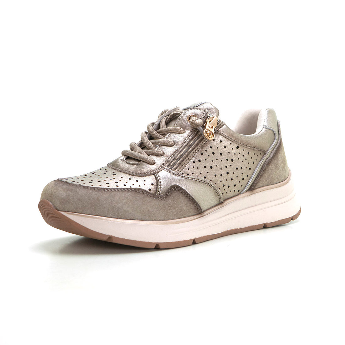 Treintas L4360 Zapato deportivo cremallera bronce.