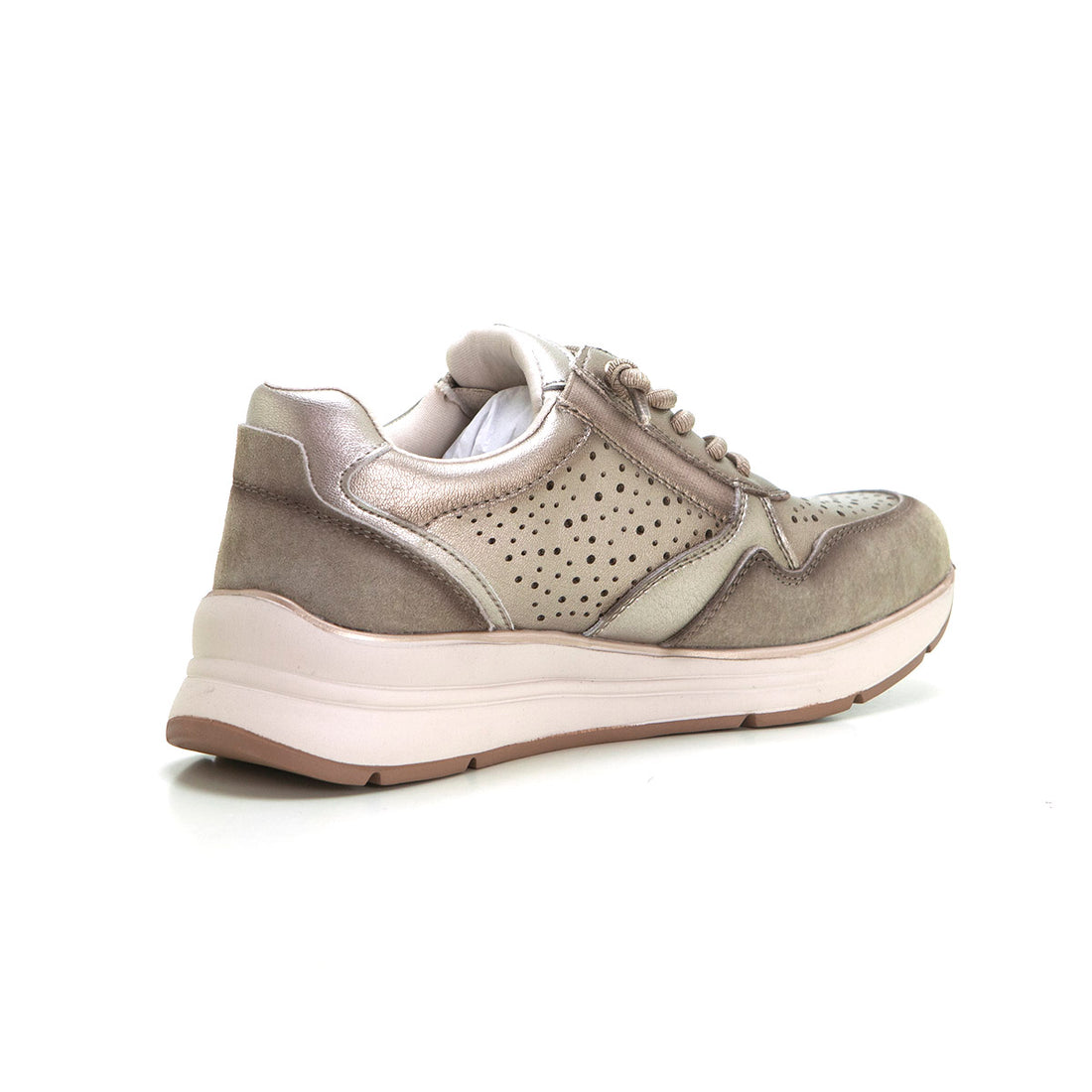 Treintas L4360 Zapato deportivo cremallera bronce.