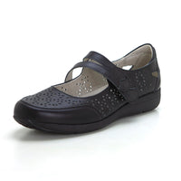 Treitas L4310 Zapato plano tipo mercedes negro.