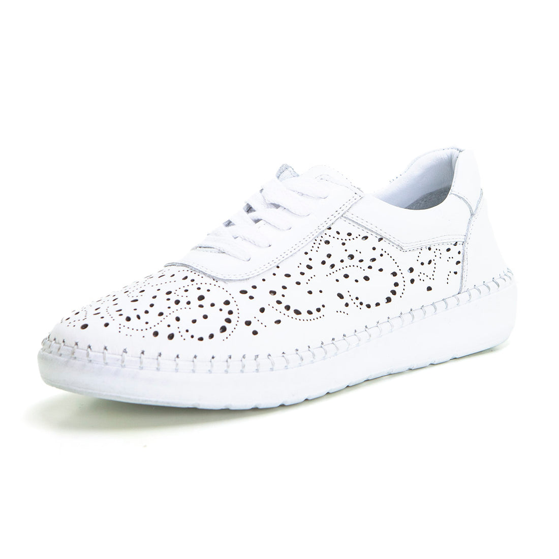 Treintas L1203 Zapato deportivo cordones elásticos blanco.