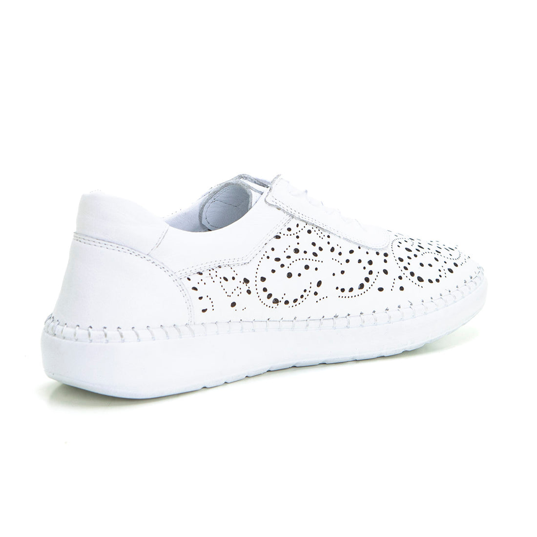 Treintas L1203 Zapato deportivo cordones elásticos blanco.