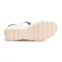 Treintas 4332 Sandalia de cuña plantilla extraible blanco.