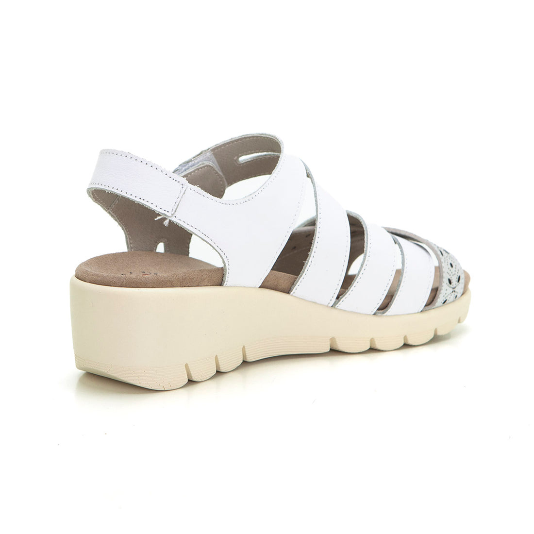 Treintas 4331 Sandalia de cuña plantilla extraible blanco.