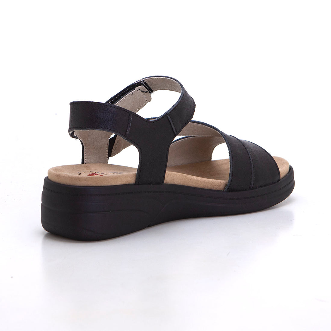 Treintas 4338 Sandalia plana plantilla extraible negro.