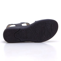Treintas 4338 Sandalia plana plantilla extraible negro.