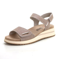 Treintas 4341 Sandalia plana plantilla extraible velcro taupe.