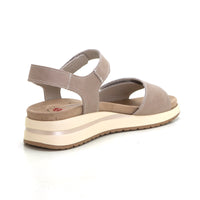Treintas 4341 Sandalia plana plantilla extraible velcro taupe.