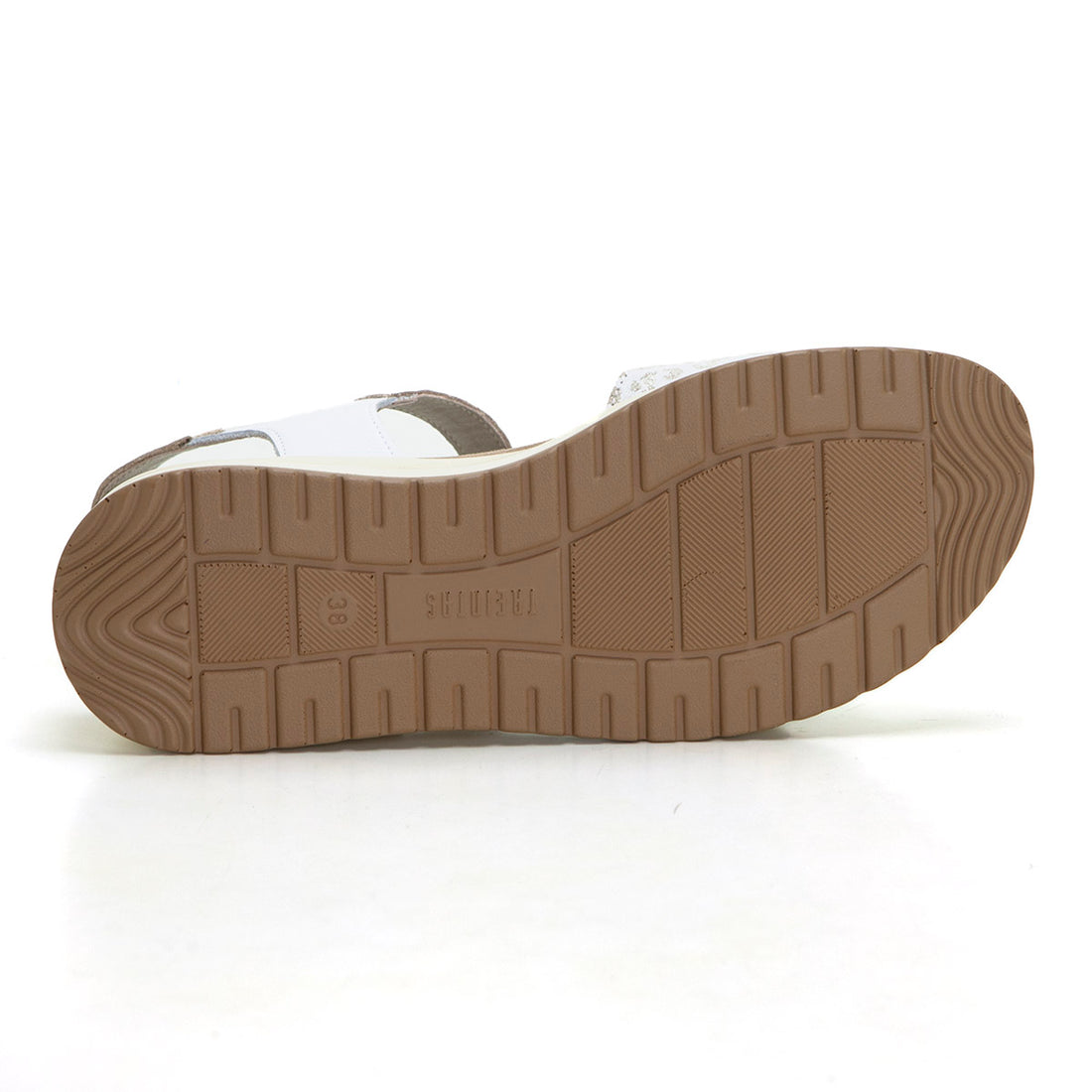 Treintas 4341 Sandalia plana plantilla extraible velcro blanco.