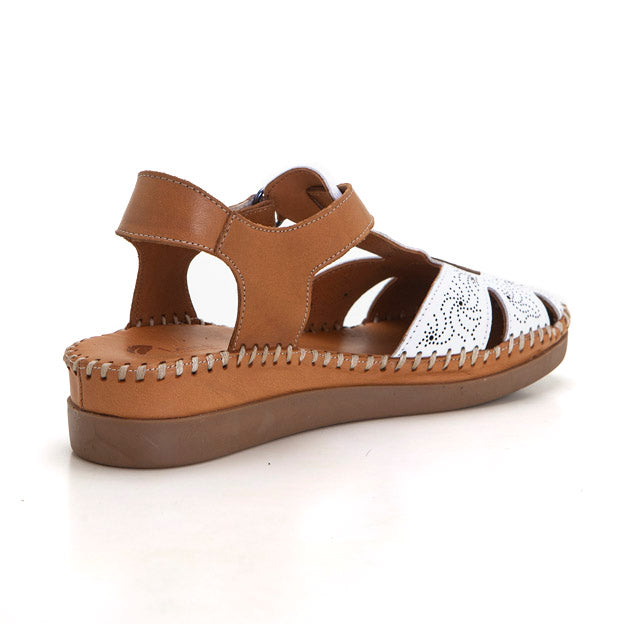 Treintas L-1016 Sandalia cerrada blanco.