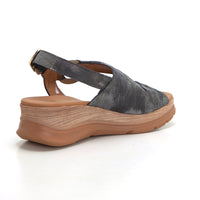 Paula Urban 24-728 Sandalia con plataforma 2 tiras negro.