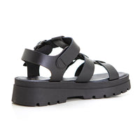 Patricia Miller 6536 Sandalia frailera hebillas con plataforma negro.