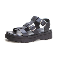 Patricia Miller 6536 Sandalia frailera hebillas con plataforma negro.