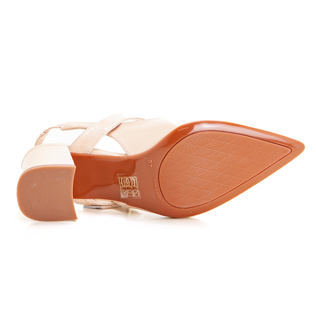 Patricia Miller 6745F Zapato de salón destalonado correa nude.