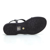 Patricia Miller 6785 Sandalia plana de mujer tiras negro.