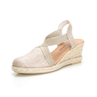 Mediterrania 50185 Alpargata de cuña elásticos plata