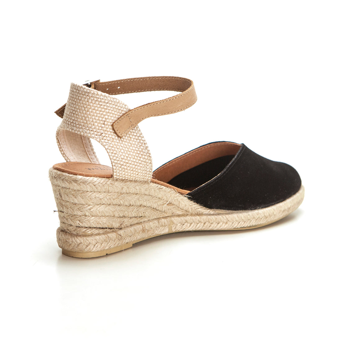 Calzamur 20205 Alpargata de cuña serraje negro