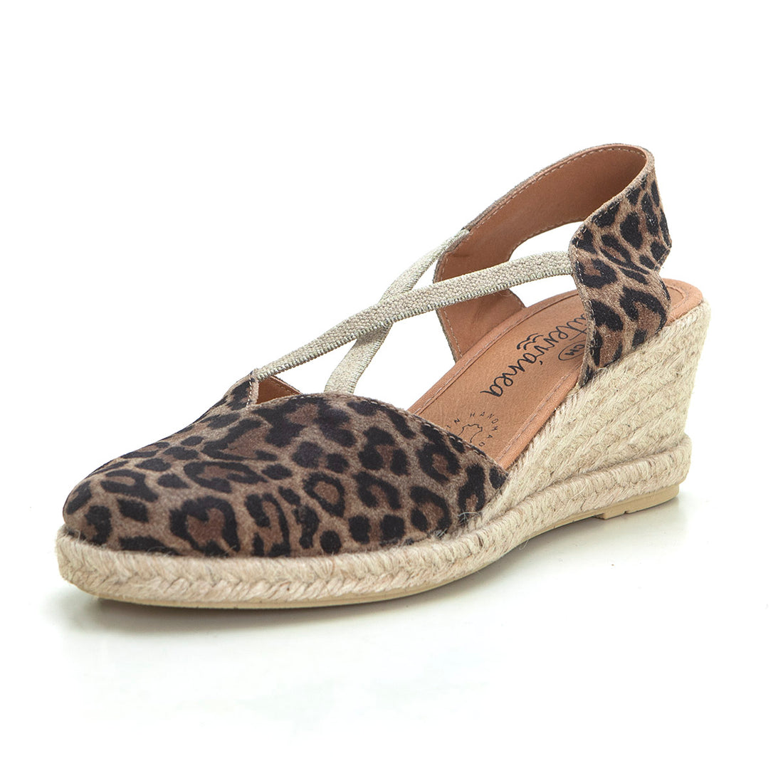 Mediterrania 20291-5019 Alpargata de cuña elástico leopardo.