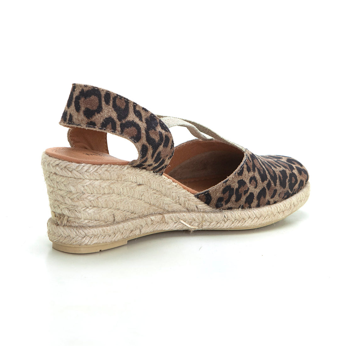 Mediterrania 20291-5019 Alpargata de cuña elástico leopardo.
