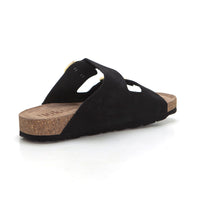 Yokono Jerba 700 Sandalia plana zueco pala 2 hebillas negro.