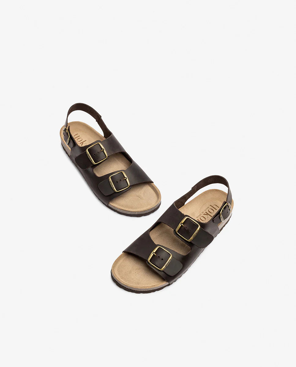 Yokono Macam 151 Sandalia hombre hebillas marrón.