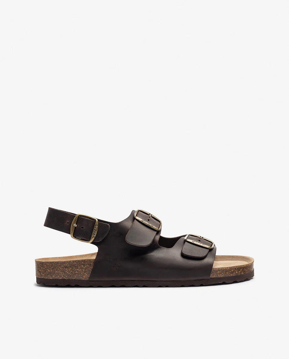 Yokono Macam 151 Sandalia hombre hebillas marrón.