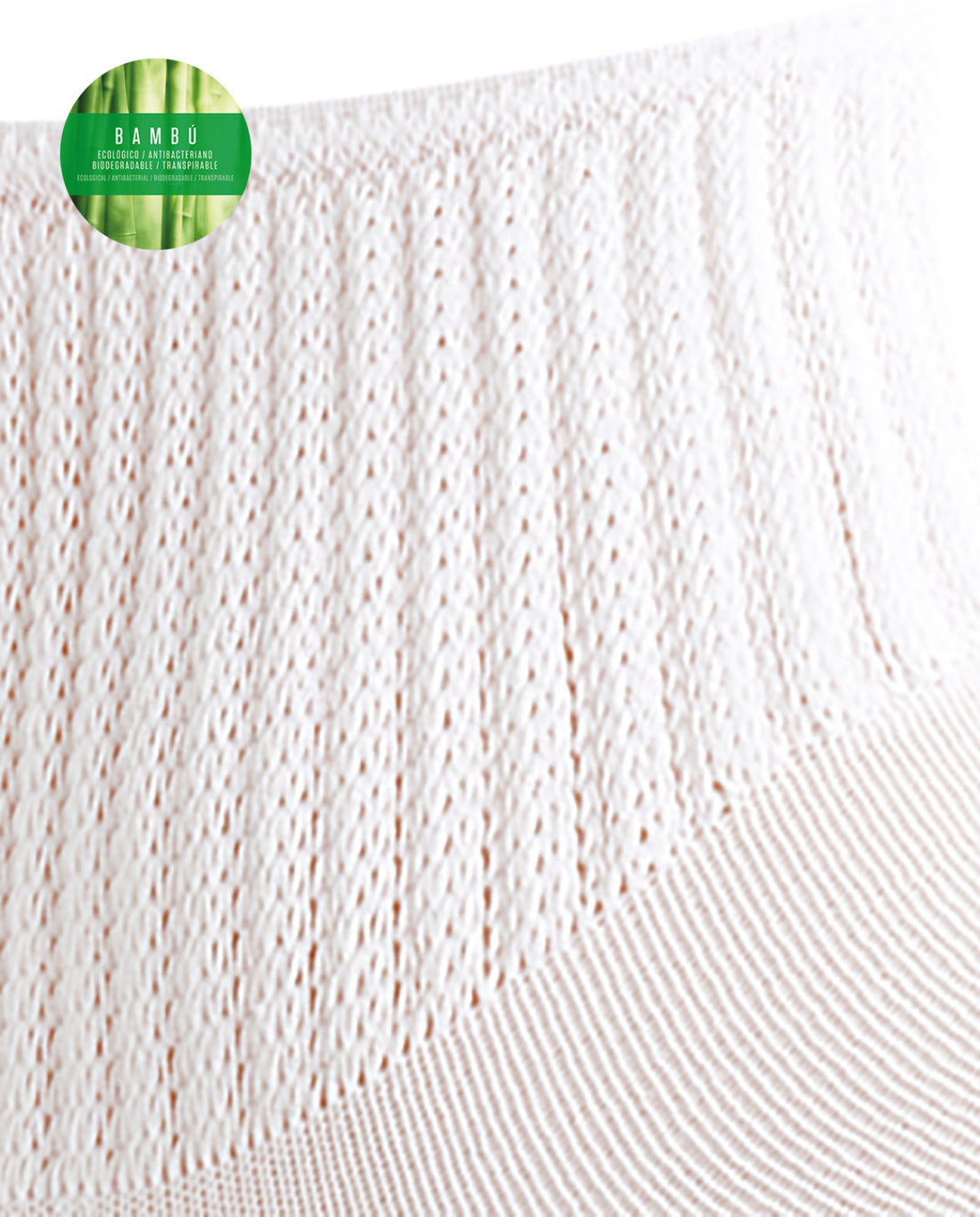 Punto Blanco 7498100 Calcetines de bambú y viscosa con puño canalé blancos
