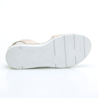 Fluchos F2137 Sandalia confort cuña con velcro platino.