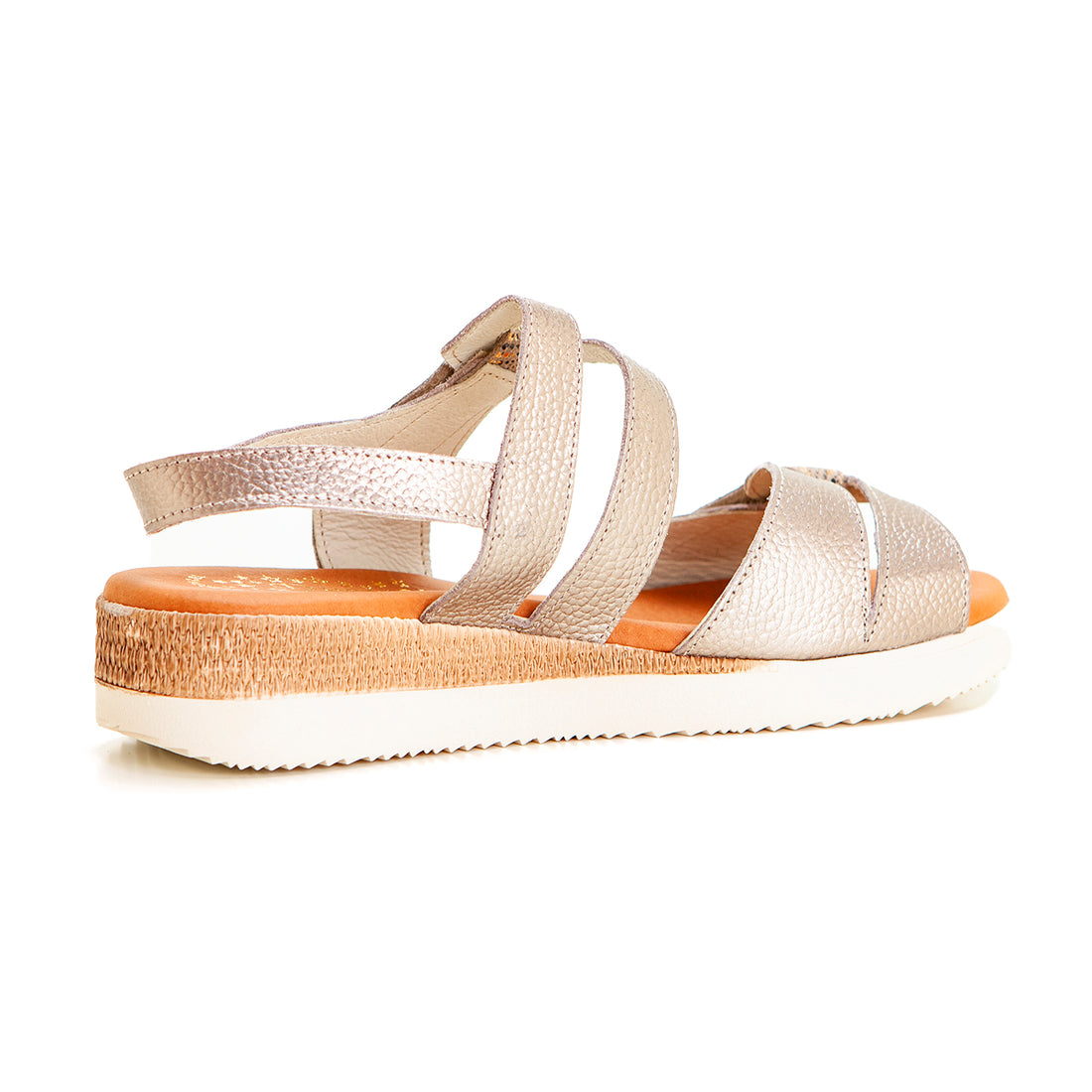 Duendy 3840 Sandalia cuña baja velcros piedra.