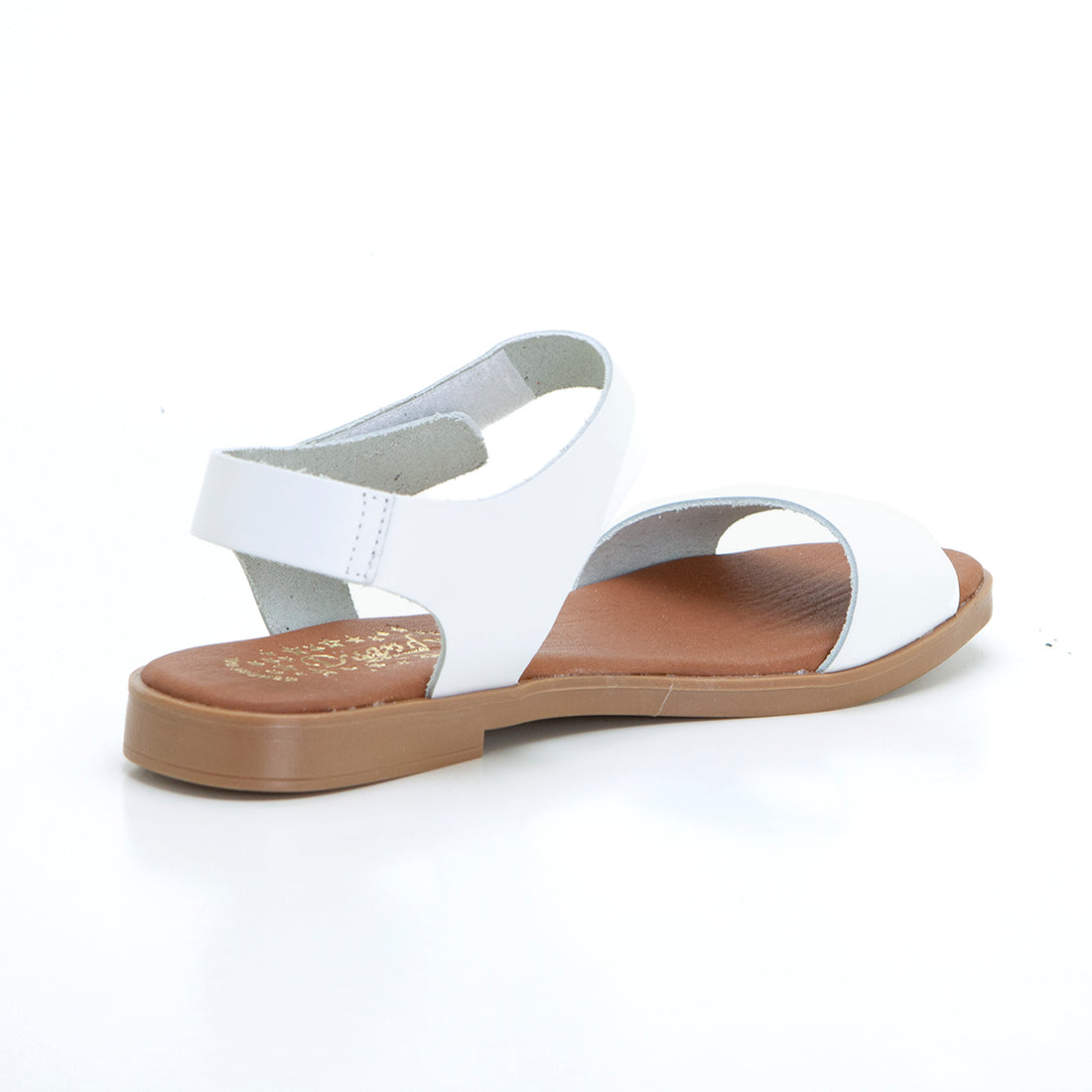 Duendy 3826 Sandalia plana cruzada blanco.