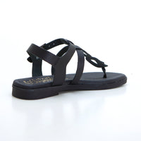 Duendy 3821 Sandalia esclava plana negro.