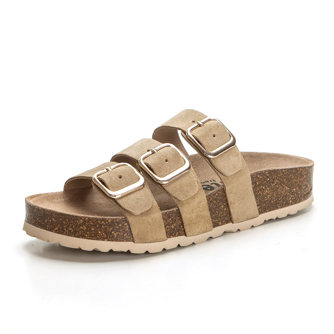 Veinte Lina Sandalia bio destalonada 3 hebillas taupe.