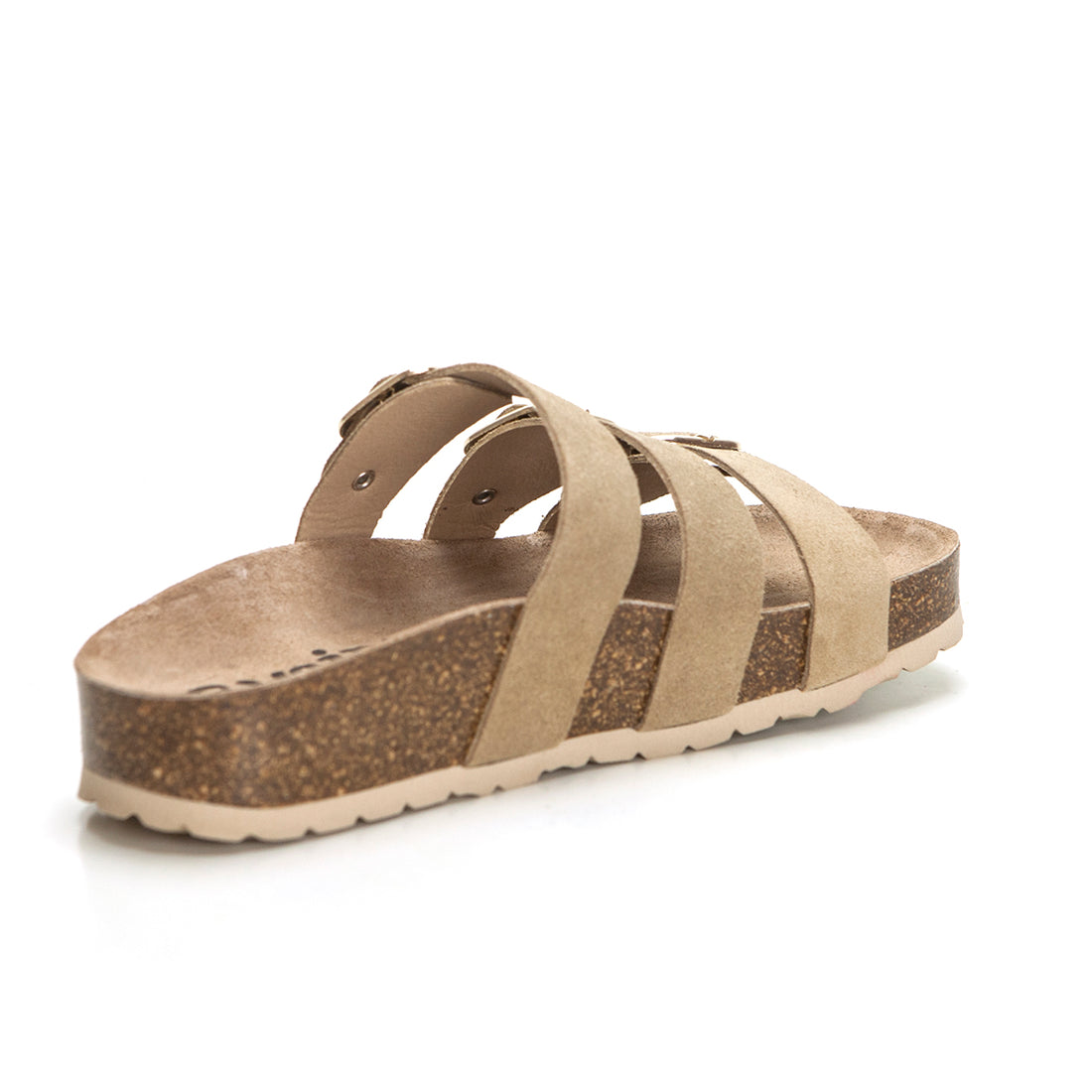 Veinte Lina Sandalia bio destalonada 3 hebillas taupe.