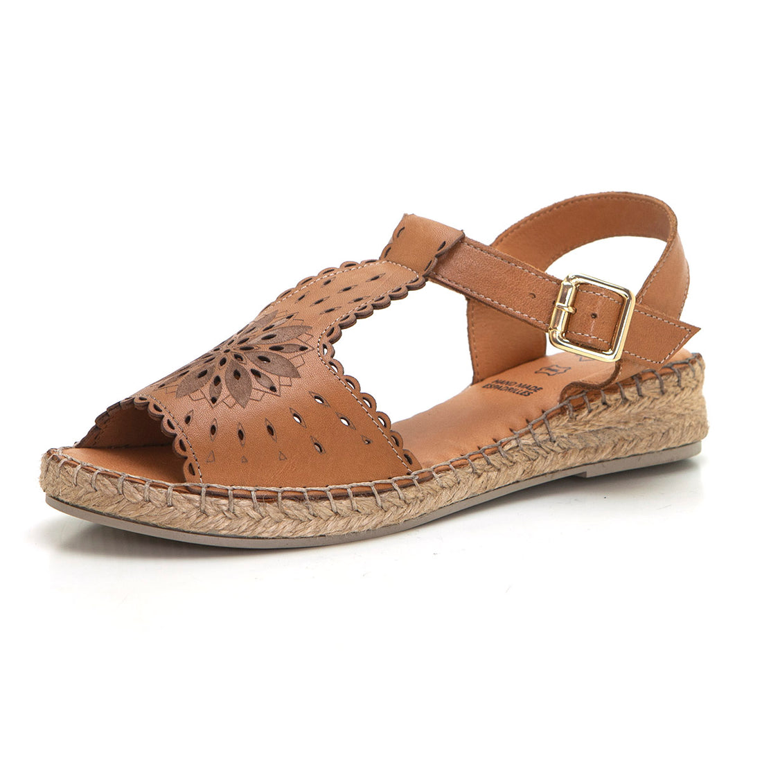 Top 3 SR25496 Sandalia de cuña baja salomé cuero.