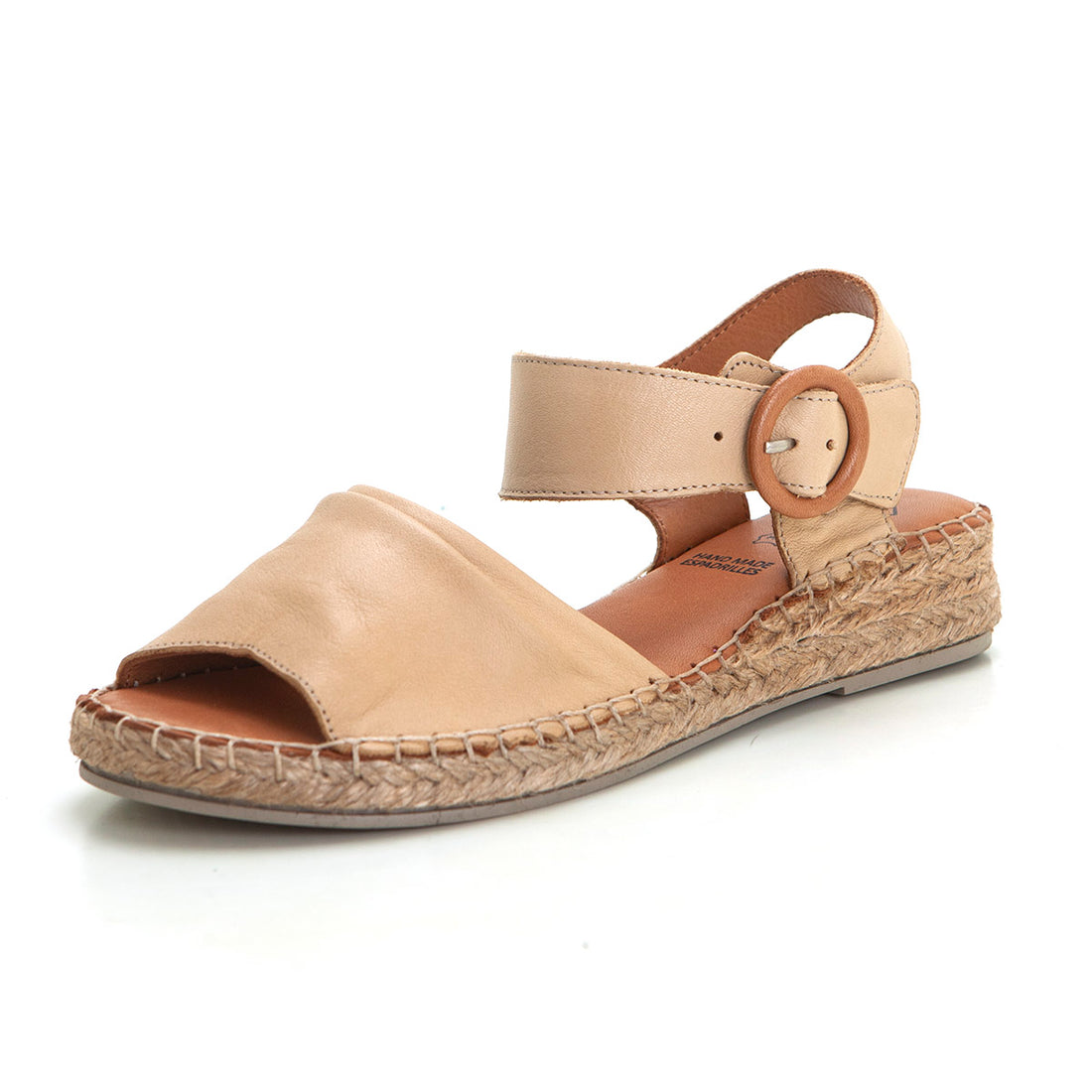 Top 3 SR25497 Sandalia de cuña baja fruncida beig.