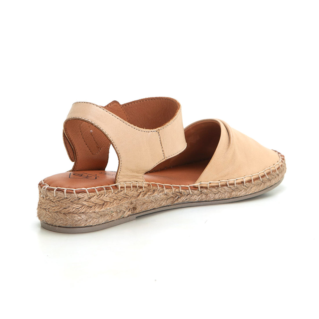 Top 3 SR25497 Sandalia de cuña baja fruncida beig.