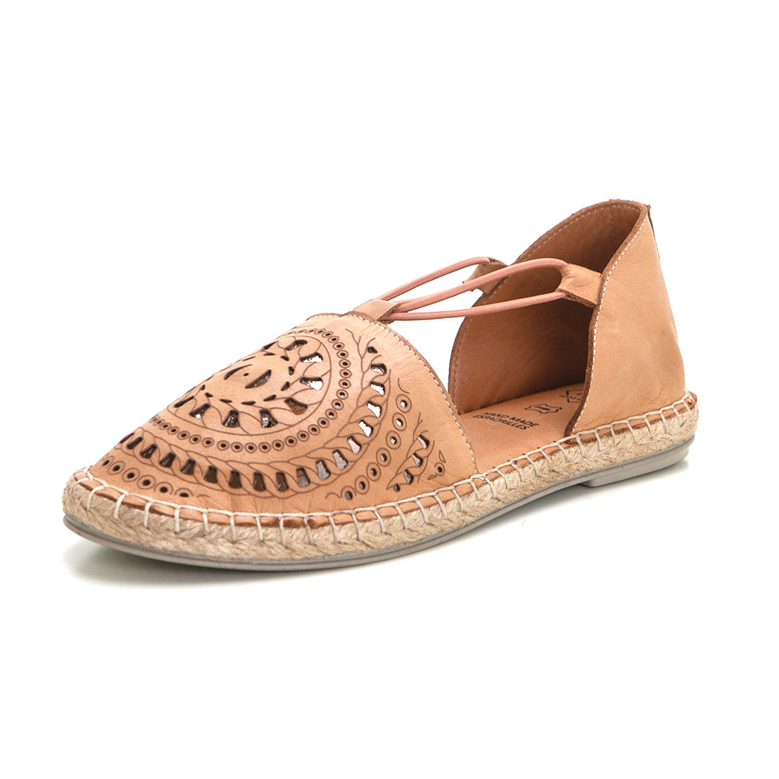 TOP3 NANSY Alpargata plana abierta cuero.