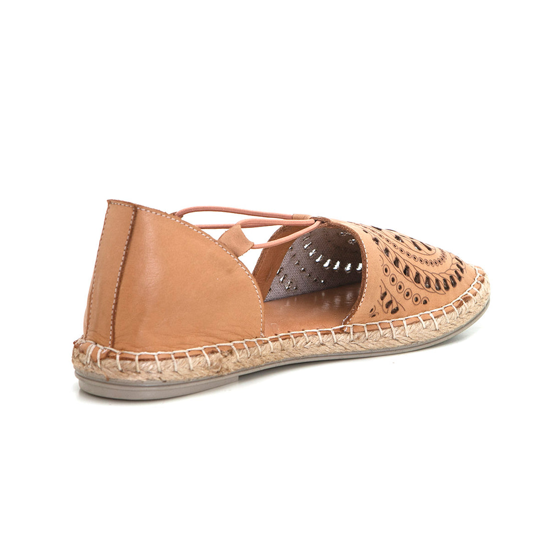 TOP3 NANSY Alpargata plana abierta cuero.