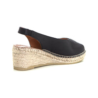Viguera 2200 Alpargata Peep Toes de cuña baja negro.