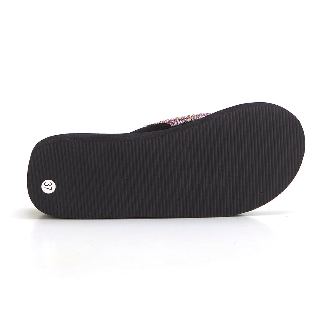 Kelara K42020 Chancla de dedo con cuña negro.