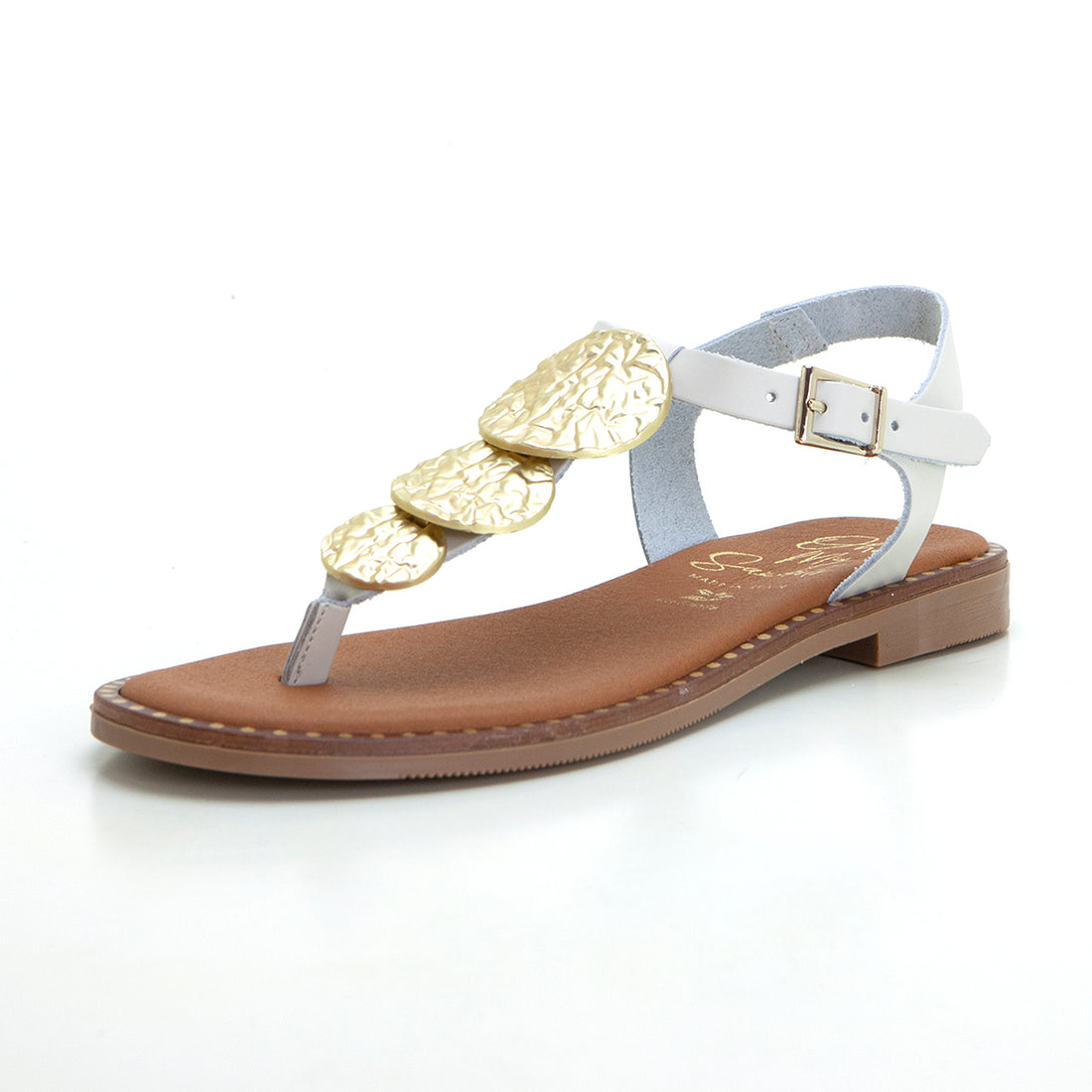 Oh my Sandals 5768 Sandalia esclava plana circulos hielo.