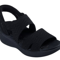SKECHERS 163510 Sandalia de cuña Slip-Ins negro