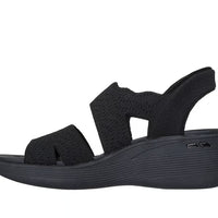 SKECHERS 163510 Sandalia de cuña Slip-Ins negro